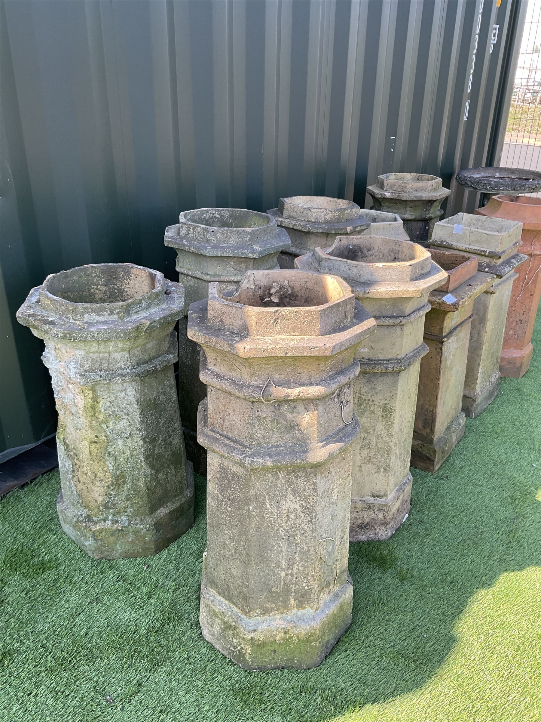 Ten Victorian terracotta chimney pots, various sizes - THIS LOT IS TO BE COLLECTED BY APPOINTMENT FROM DUGGLEBY STORAGE, GREAT HILL, EASTFIELD, SCARBOROUGH, YO11 3TX