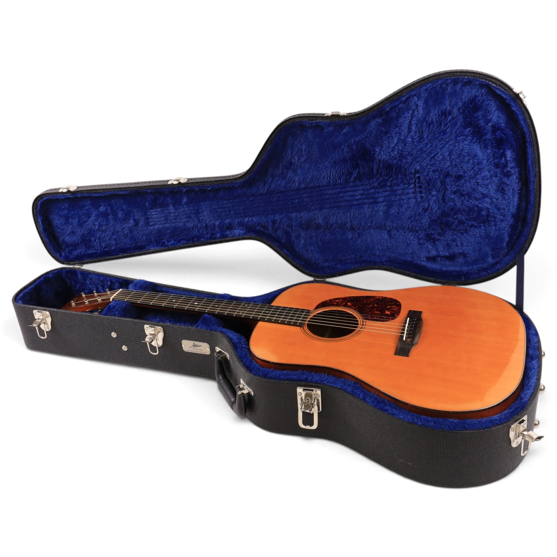 Atkin Essential Dreadnought acoustic guitar, serial no. 1875, circa 2022, signed to interior label, with light aged finish in custom TKL carry case with Atkin logo, guitar L102cm