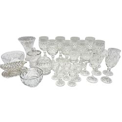 Assorted crystal cut glassware, to include set of eight Edinburgh Crystal glasses and other items. 