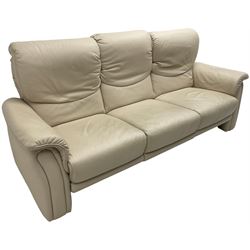 Himolla - three seat sofa upholstered in cream leather