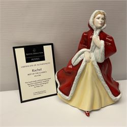 Seven Royal Doulton figures, comprising Sara HN2265, Lorraine HN4301, Mary HN3375, Olivia HN5114, Charlotte HN4092, Josephine HN4223 and Rachel HN4780, together with five smaller Royal Doulton figures (12)