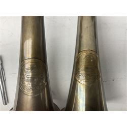 Bugatti cast iron sign with a red background, Shell Oil cast iron sign with gold background, together with Land Rover oil can, motorist warning lamp & torch tool kit and other motoring items 