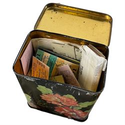 Postcards, cigarette cards and other ephemera, including silk cards, Bamforth WWI postcards, railway postcards, etc
