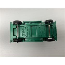 Dinky - Mercedes Benz Racing Car RN 36, No.237; Motorway Police Car No.269; Austin Mini-Moke No.342; Beechcraft S 35 Bonanza Aircraft with two pieces of luggage No.710; all boxed: and Rolls Royce Phantom V Limousine No.152; box base only with no cover (5)