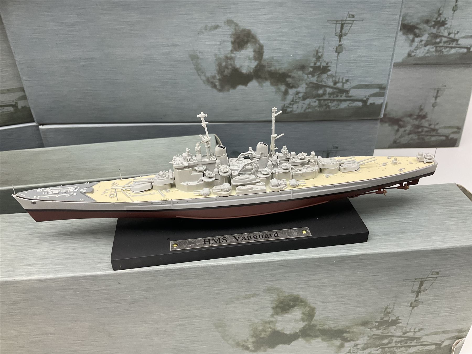 Seventeen Atlas Editions Collections battleships in original boxes, to include HMS Ramillies, Yamato, HMS Repulse, Missouri etc