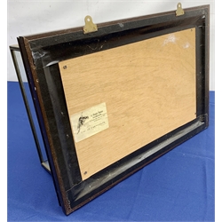 Taxidermy: 20th century cased Cuckoo (Cuculus canorus), looking over a birds nest containing faux eggs, set against a naturalistic backdrop detailed with roots, moss and grass, enclosed within a five pane display case upon frame mount, with taxidermist paper label verso detailed David Astley Taxidermist, H32cm L47cm D19cm 