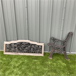 Cast iron garden seat ends and back painted in black  - THIS LOT IS TO BE COLLECTED BY APPOINTMENT FROM DUGGLEBY STORAGE, GREAT HILL, EASTFIELD, SCARBOROUGH, YO11 3TX