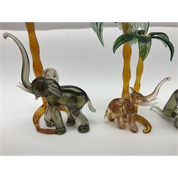 Large collection of hand-blown glass animals and figures, to include fish, birds, cats, dogs, monkeys etc