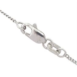 18ct white gold single stone round brilliant cut diamond pendant necklace, diamond approx 1.15 carat
