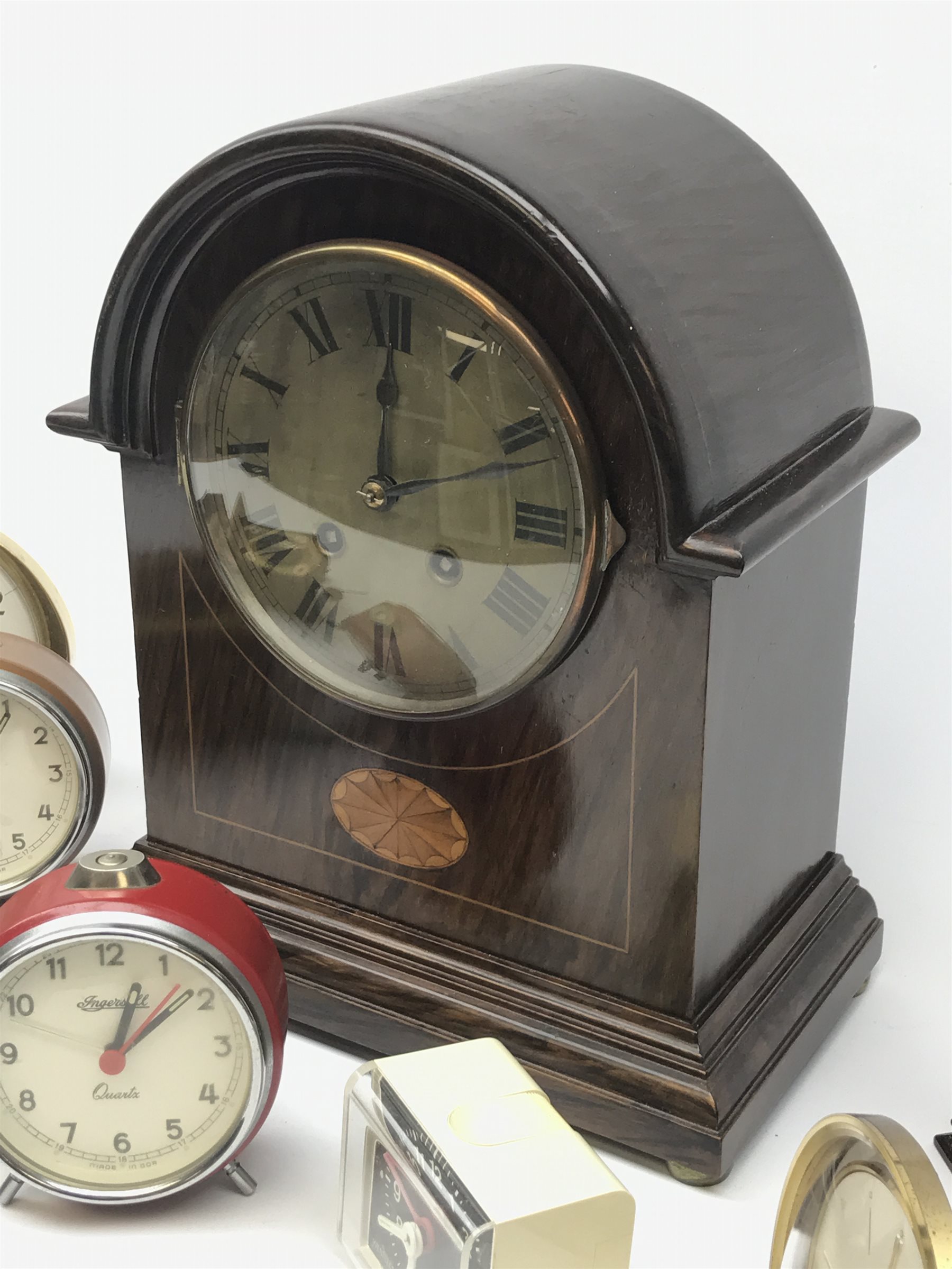 Collection of clocks Early 20th century arched top mantel clock with