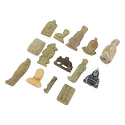 Collection of 20th century Egyptian tourist souvenir amulets and similar, including figures and zoomorphic examples 