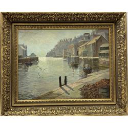 Norbert Sullivan Pugh (British 20th century): Cornish Harbour, oil on canvas signed 34cm x 44cm