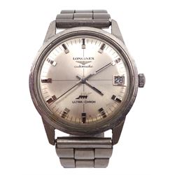 Longines Ultra-Chron automatic gentleman's stainless steel wristwatch, with date aperture, on stainless steel strap