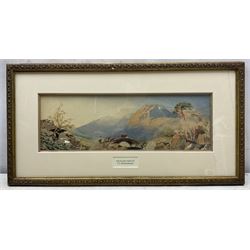 Thomas Charles Leeson Rowbotham (Irish 1823-1875): 'A Highland Sketch', watercolour unsigned, titled on label verso 13cm x 39cm 