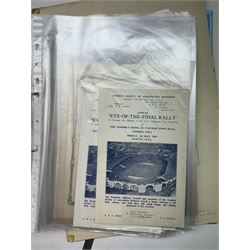 Collection of football memorabilia belonging and relating to the Hull based referee Frank Coultas, including 9ct gold Referee's medal for the 1957 Aston Villa v Manchester United FA Cup Final, inscribed 'The Football Association, F.B Coultas, F.A. Challenge Cup Competition, Final Tie 1957', hallmarked and in original case; the kit worn by him to referee the 1957 FA Cup Final and ephemera relating to the match including photographs, programmes and tickets; together with other football memorabilia collected by Frank Coultas, including programmes, photograph and ticket stubs, with some items relating to the 'Busby Babes'