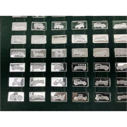 '100 Greatest Cars', set of one hundred silver miniature car ingots by John Pinchers, in presentation box 