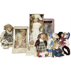 Large collection of porcelain dolls, to include examples from Windsor collection and the Knightsbridge collection          