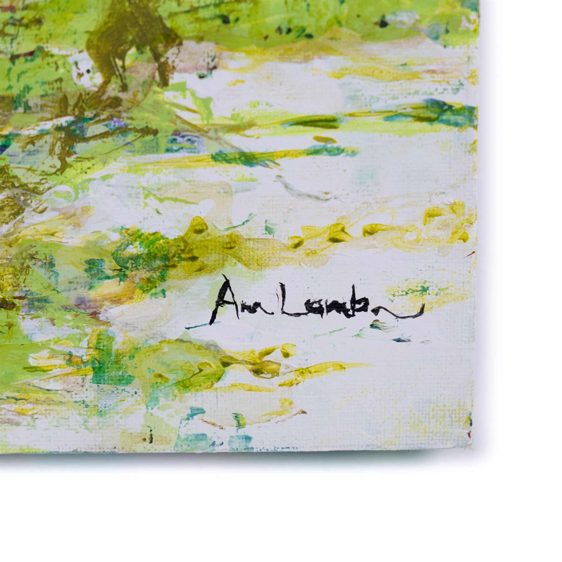 Ann Lamb (British 1955-): Wash Day, acrylic on canvas signed 50cm x 50cm (unframed)