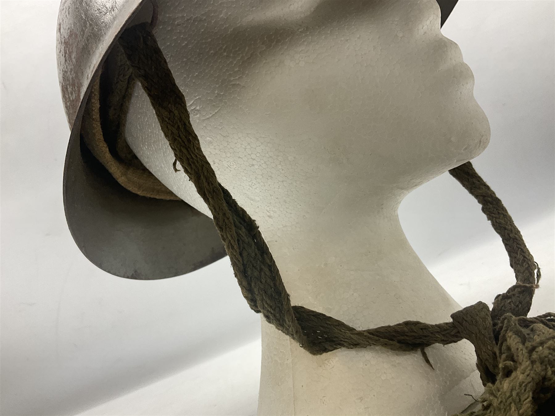 WW2 Japanese Army type 92 steel helmet with infantry star badge to centre, webbing liner and chin strap