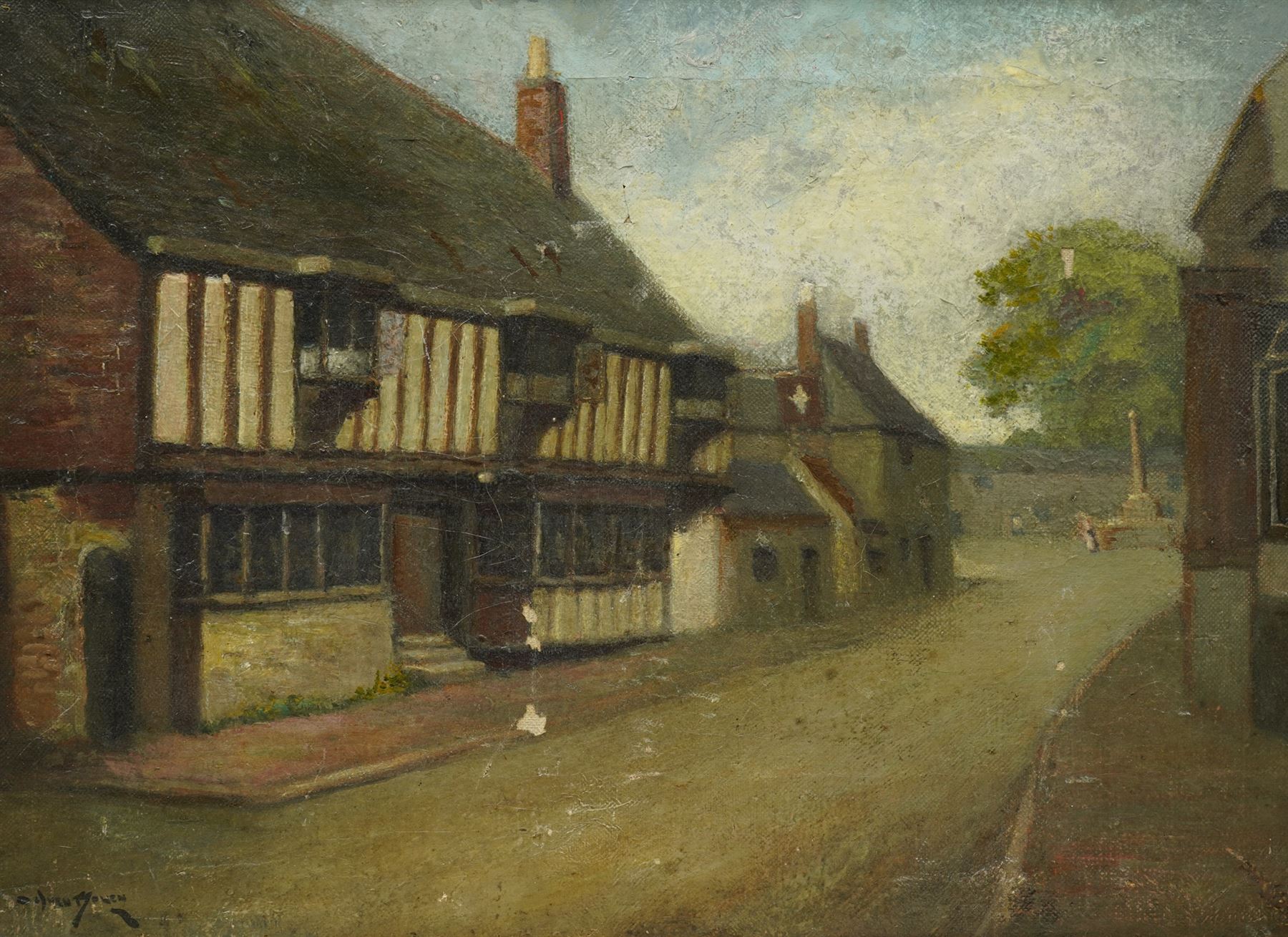Owen Bowen (Staithes Group 1873-1967): The Star Inn - Alfriston East Sussex, oil on canvas signed 40cm x 56cm