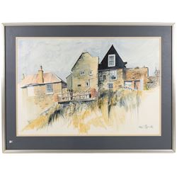 Fred Williams (British 1930-1986): A Balcony Overlooking Robin Hood's Bay, watercolour signed and dated '80, 51cm x 74cm 