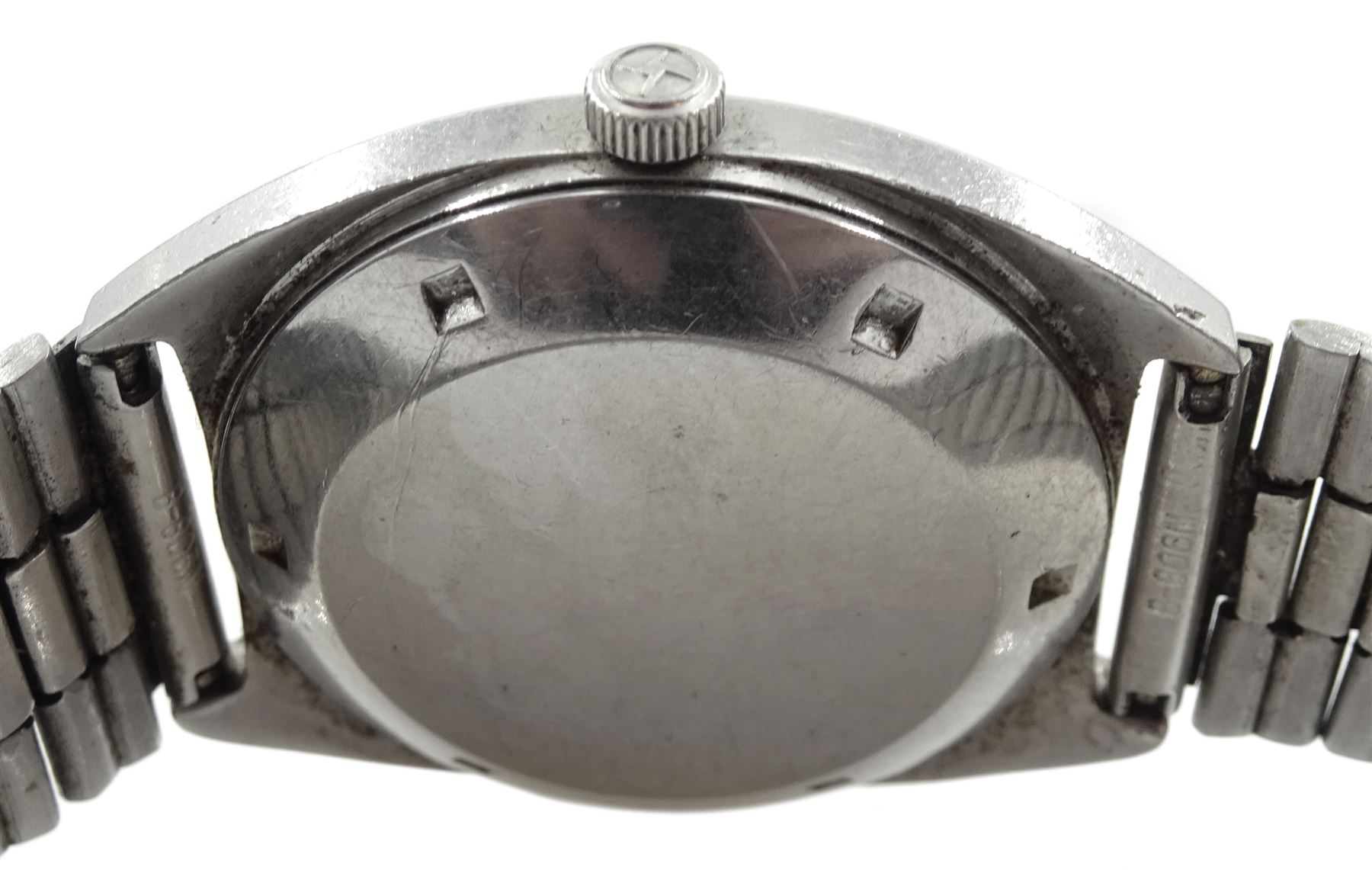 Zenith stainless steel gentlemans automatic AutoSport wristwatch, silvred dial with Roman numerals, on Casio stainless steel strap