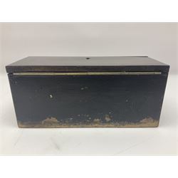 Victorian coromandel domed stationery box, the hinged lid enclosing a fitted interior, H13cm, L26cm