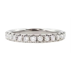 Platinum round brilliant cut diamond half eternity ring, hallmarked, total diamond weight approx 0.35 carat