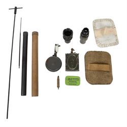 WWII machine gun parts, including heat pads, oil cans, spring and tube, flash hider etc 