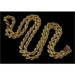 9ct gold rope twist necklace hallmarked, approx 11.25gm