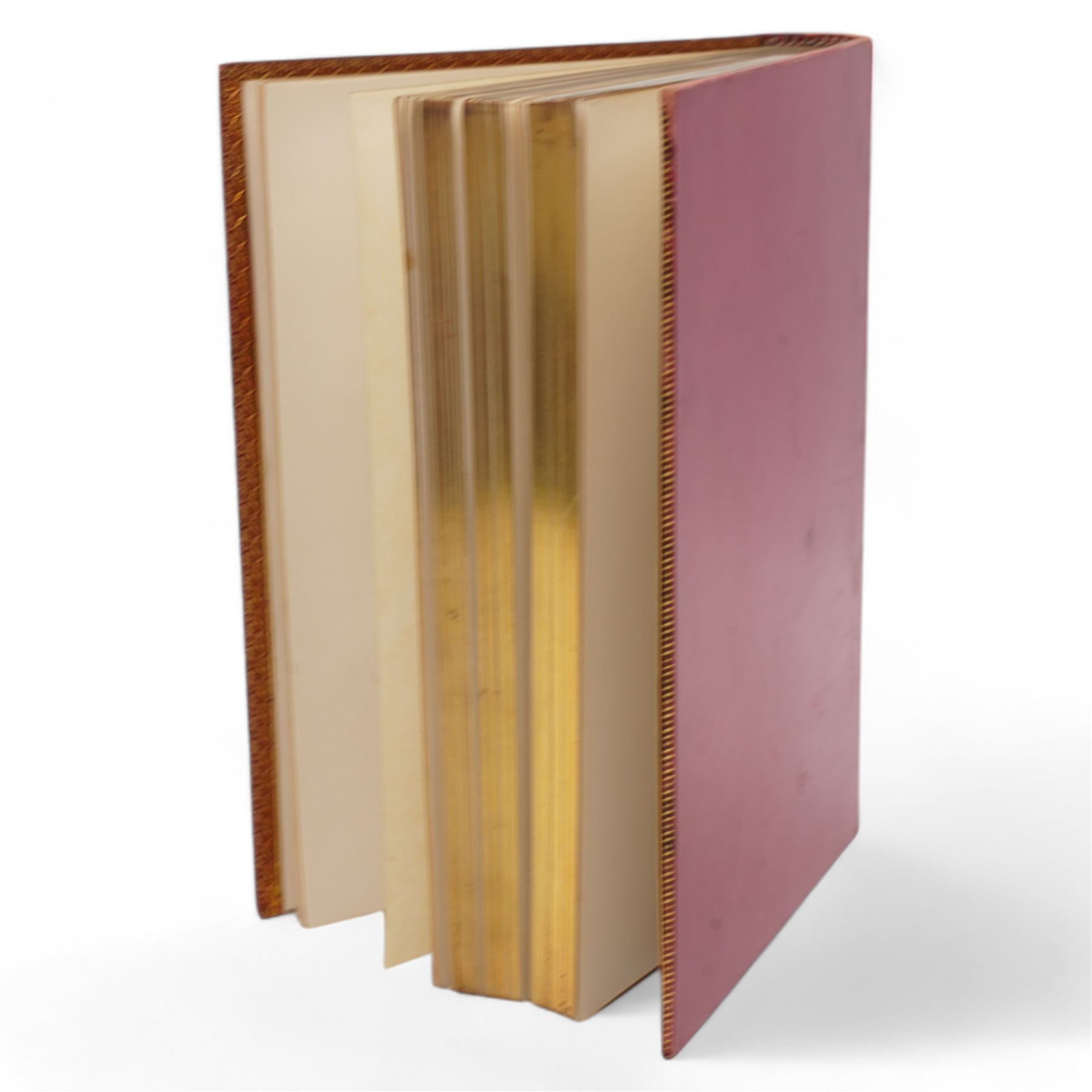 Pulling, F.S. - 'Sir Joshua Reynolds,, published Sampson Low, 1892 and Brock-Arnold, George M. - 'Gainsborough' published Sampson Low 1889, bound together in one volume, full leather with marbled end papers, bookplate of Lionel Montagu, all edges gilt, Ruskin, John - 'The Stones of Venice', volumes 1 & 2 of 3, published by G Allen, 1881 2nd edition, leather and marbled boards, Ruskin, John 'The Stones of Venice' published by G Allen 1893, 1st edition with green boards and Ruskin, John - 'Sesame and Lilies' published G Allen 1895 in soft leather, 'The Essays or counsels Civil and Moral', Routledge 1883 in half leather boards. 'Selections from speeches and writings of Edmund Burke' circa 1890, Tupper, A F 'Proverbial Philosophy' 1838, embossed and gilt leather, all edges gilt and Lord Macauley 'Historical Essays' 1923 