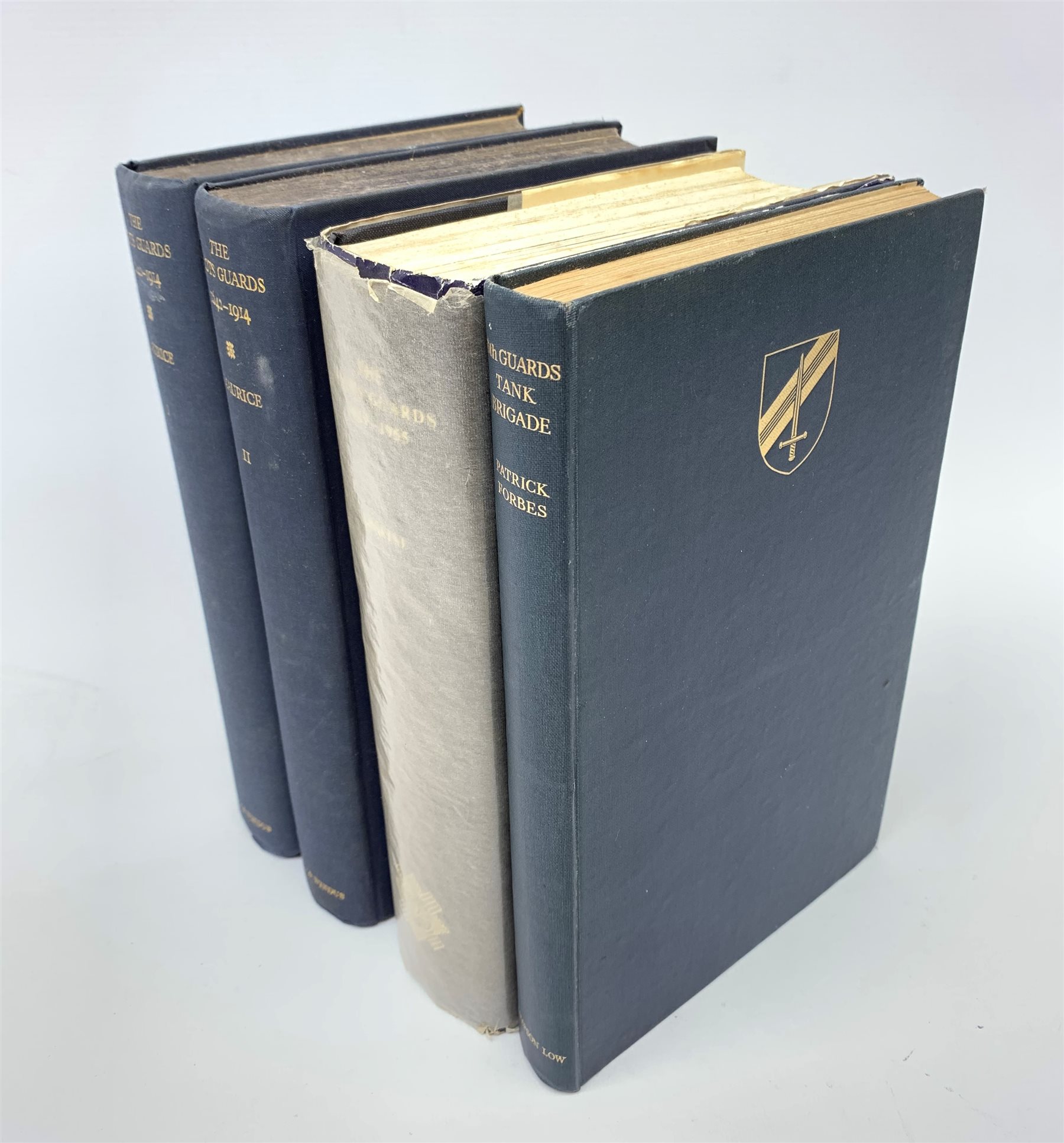 Maurice Major-General Sir F.: The History of the Scots Guards from the Creation of the Regiment to the Great War. 1934. Two volumes; Erskine David: The Scots Guards 1919-1955. Unclipped dustjacket; and Forbes Patrick: 6th Guards Tank Brigade. The Story of Guardsmen in Churchill Tanks (4)