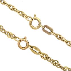 9ct gold Aries zodiac pendant necklace and one other 17ct gold Aries pendant, on 9ct gold chain