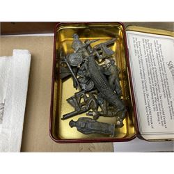 Large variety of predominantly metal miniature soldiers, a mixture of painted and non-painted figures, to include examples of American, British and European soldiers 