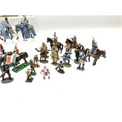 Over seventy cast metal figures by Del Prado, Corgi Icon, NLP etc including Napoleonic War, WW1 and WW2, knights on horseback and other mounted figures etc; all unboxed