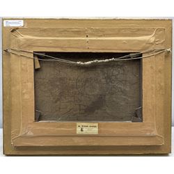 Edward Benjamin Herberte (British 1857-1893): Landscape with Horseman and Dog resting under Trees, oil on canvas signed and dated 1870, 24cm x 34cm