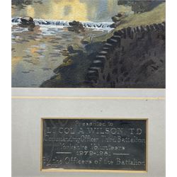 Ebenezer John Woods (Jack) Prior (British 1914-1988): An Evening Stroll, watercolour signed 37cm x 51cm 