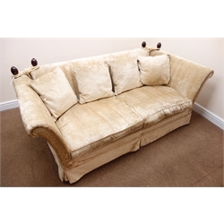  Laura Ashley Knole drop arm sofa, upholstered in Villandry Champagne fabric, W210cm  