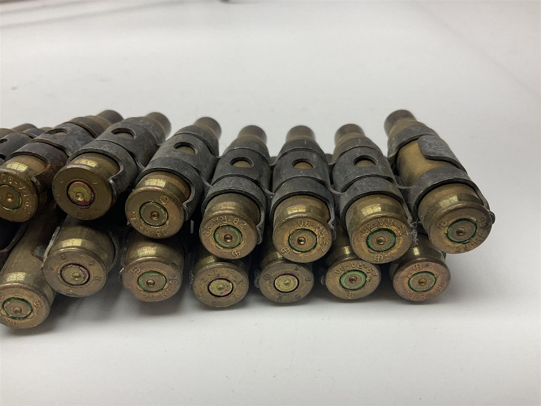 Leather covered swagger/sword stick with 40cm steel blade L62cm overall; another ash sword stick with 30cm diamond section steel blade; pair of fencing foils, the blades marked Solingen; two reproduction flintlock pistols; and 92cm inert cartridge belt (7)