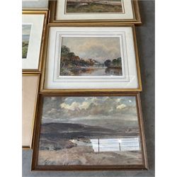 Collection of principally early 20th century watercolours, artists including Joseph Pighills, Peace Sykes, David Muirhead, EJW Prior, Walter Eastwood, George Edward Alexander, John Arthur Dees, Willie Stephenson, John Smith Atherton, David Russell Anderson, etc (13)