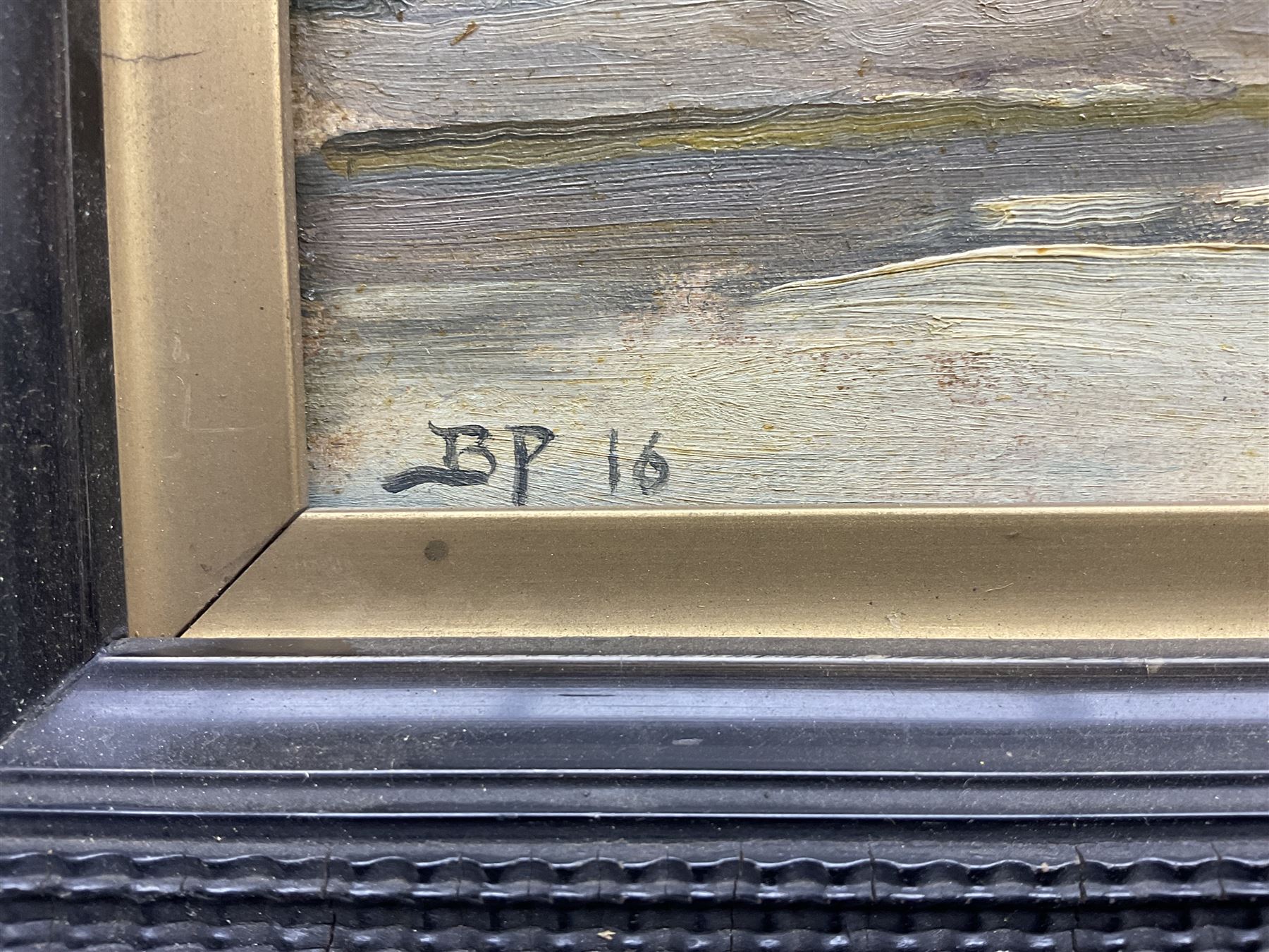 Bertram Priestman RA ROI NEAC (British 1868-1951): 'The Ford', oil on board signed with initials and dated '16, signed and titled verso 20cm x 25cm