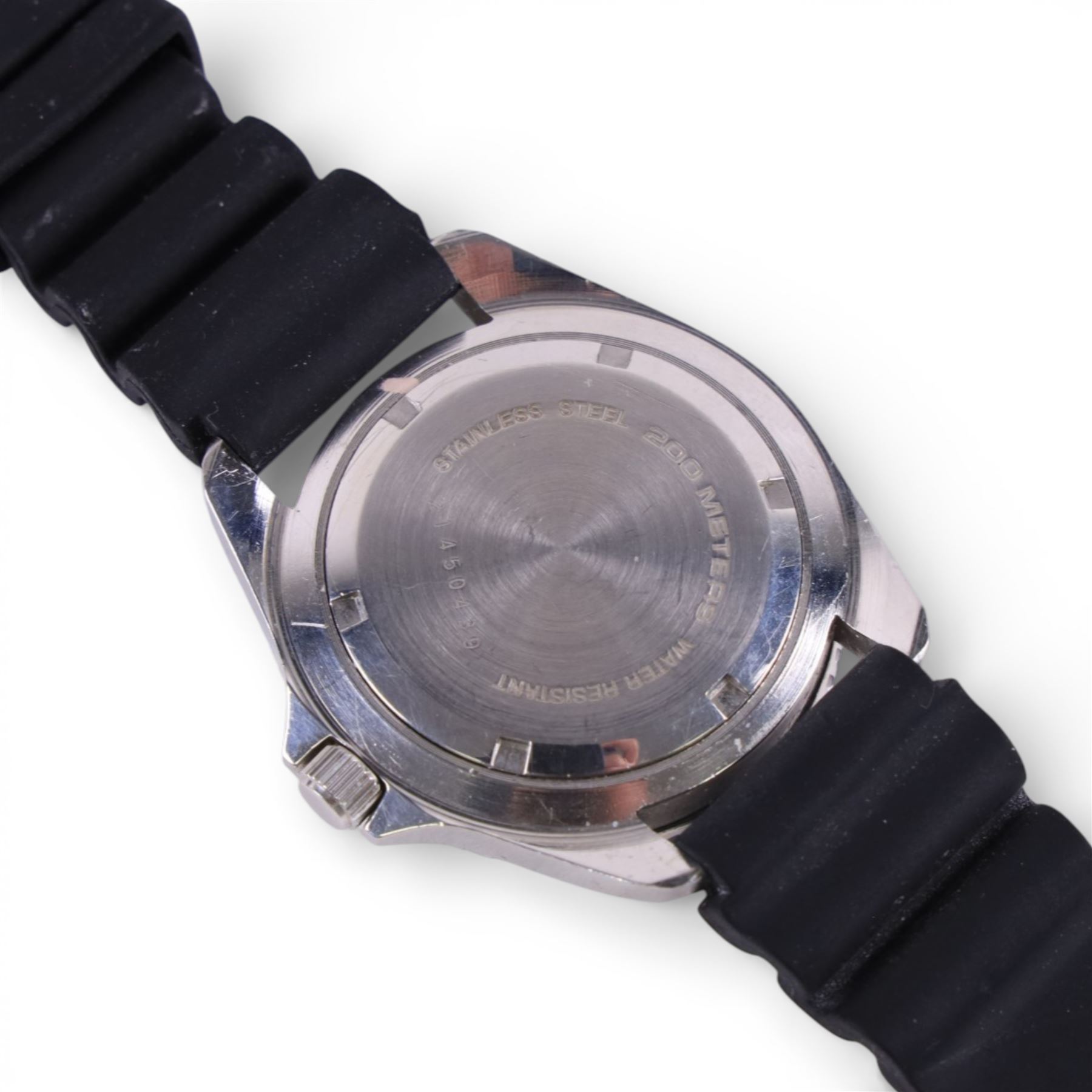 Dive Dynamics gentleman's stainless steel quartz wristwatch, on rubber strap and a Diver quartz wristwatch