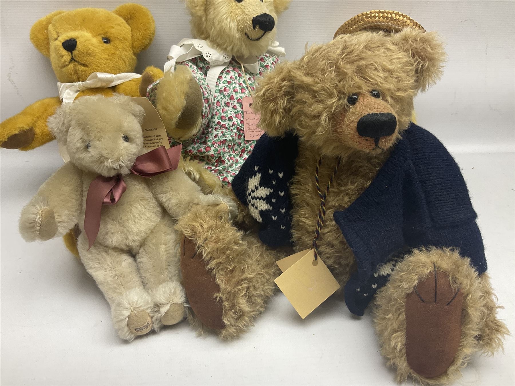 Four modern Merrythought teddy bears including one limited edition