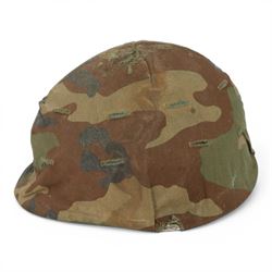 Vietnam war, US Army M1 Combat Helmet, with web chin strap and camo cover