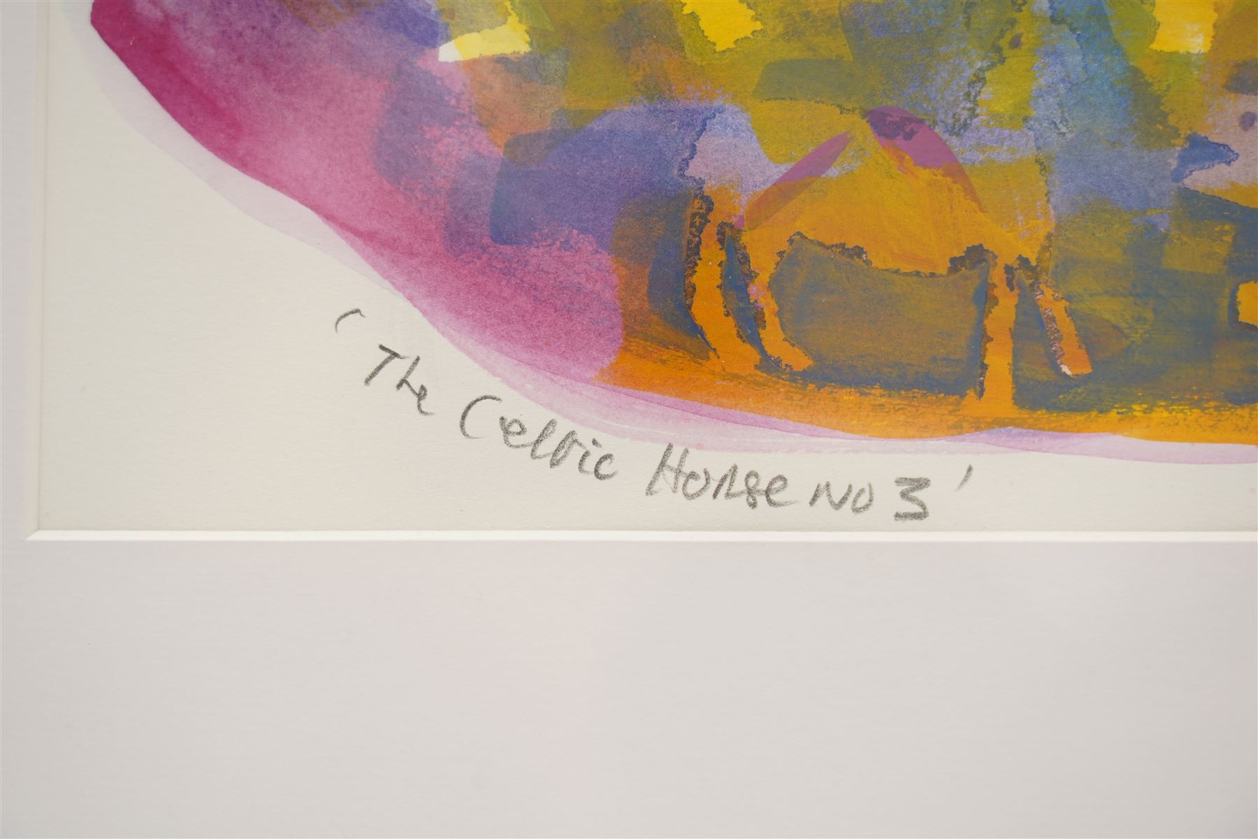 Gillian Ross Kelsey (British 1935-2025): 'The Celtic Horse No 3', mixed media on paper signed and titled in pencil 25cm x 34cm
