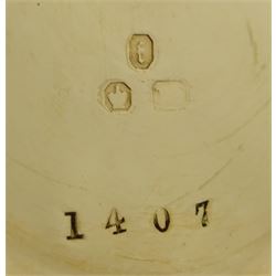 Victorian 18ct gold open face ladies English lever fusee pocket watch No. 1407, gilt dial with Roman numerals and subsidiary seconds dial, back case with engraved flower and foliate decoration, hallmarked London 1861