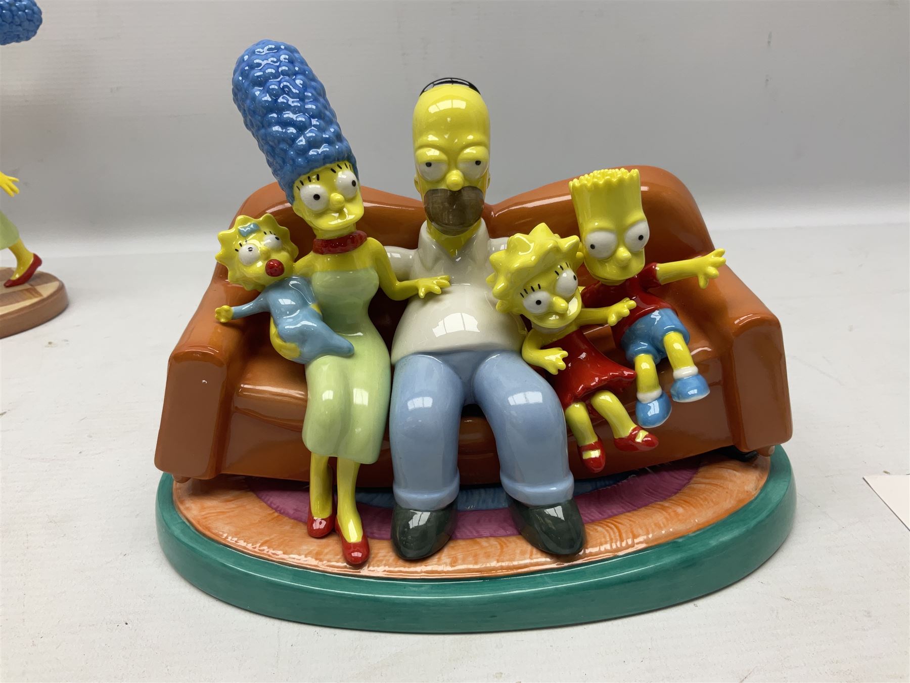 Six Coalport The Simpsons character figures, comprising limited edition 'The Family That Sits Together Fits Together' annual 2005, TS01 Two to Tango, The Gift of Maggie, Will Work For Duff, Yellow Girl Blues and Losing His Marbles, all boxed