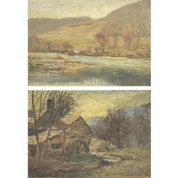 Archer Leigh Smith (British 1879-1943): 'A Welsh Valley' and 'Old Water Mill Betws-y-Coed North Wales', pair oils on panel signed and dated '10, titled signed and dated verso 25cm x 35cm (2)