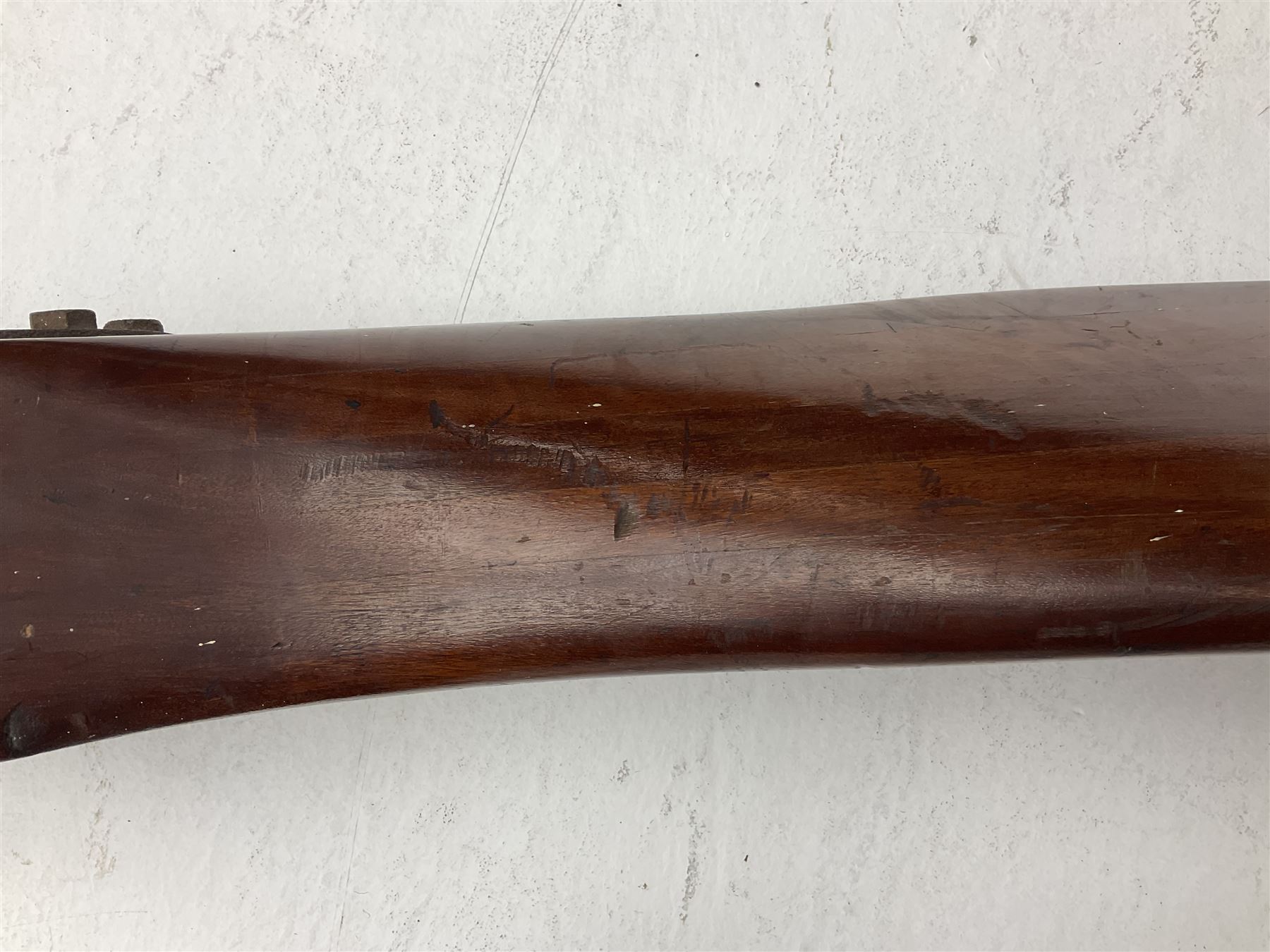 Early 20th century Avro 504 80HP Gnome laminated mahogany two-blade propeller with metal centre to the hub, stamped to the face of the hub 'AVRO Y80 80HP GNOME TYPE 504 & 504A A.I.D.29 A.I.D.32 1545' and to the sides of the hub '2744 DIA 1829 PITCH' and '1470'; traces of A.V. Roe & Co Ltd Manchester transfers to both blades L273.8cm; Auctioneer's Note: The Avro 504 was introduced in 1913 and was quickly taken up by the Royal Flying Corps as a trainer and observation machine; robust and versatile it remained in general service as a trainer until the late 1920s then widely for civilian use as a joy-rider and for stunt displays. The legendary RAF WWII ace, Douglas Bader, took instructions and would have had his first solo flight in just such a machine.