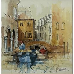 Robert Brindley (British 1949-): Venice, watercolour over pencil signed 28cm x 27cm